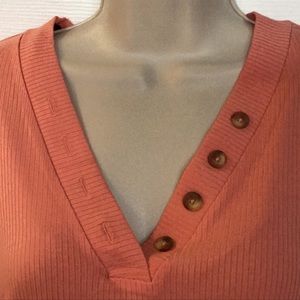 *NWT* Loft Peach Henley Button Long Sleeve Size XS